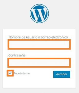 log in WordPress